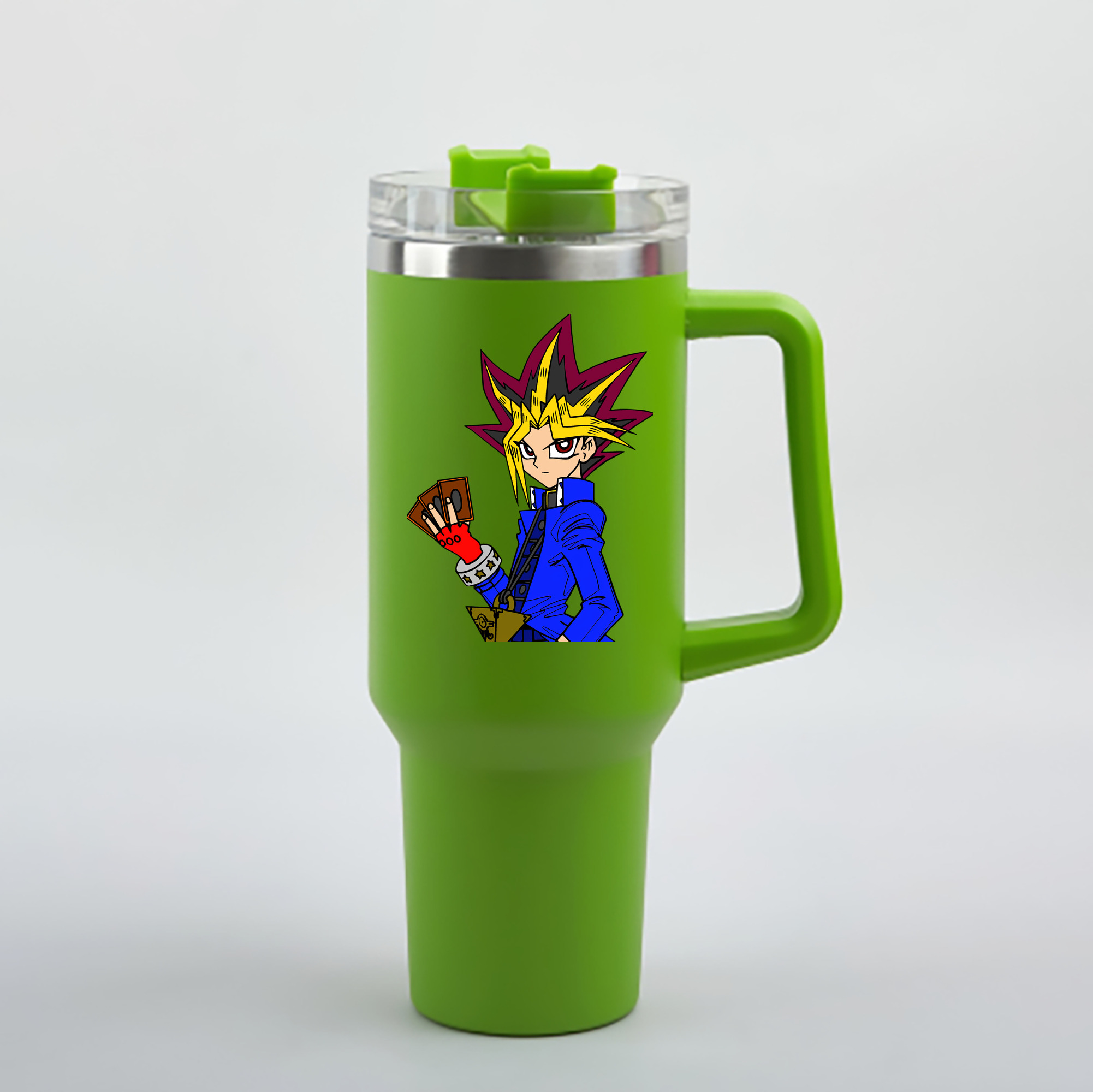 （画像用） 遊☆戯☆王 Yu-Gi-Oh! 1200mL車用タンブラー - クリスタルステッカー（プラスチックストロー付き）